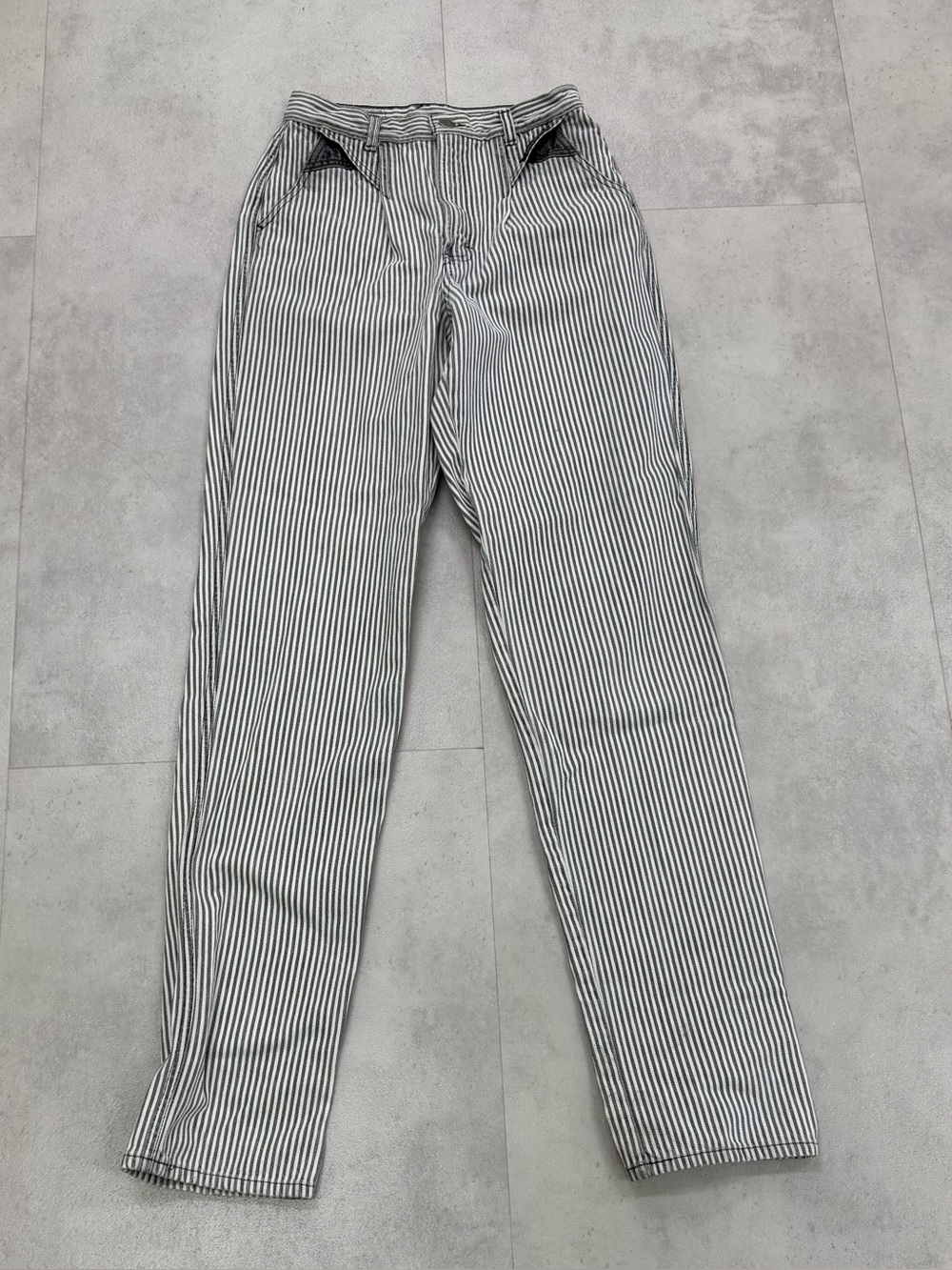 Rocky Mountain Striped Western Jeans Sz 29/9 Bareback Waist 26” Front Yoke Panel